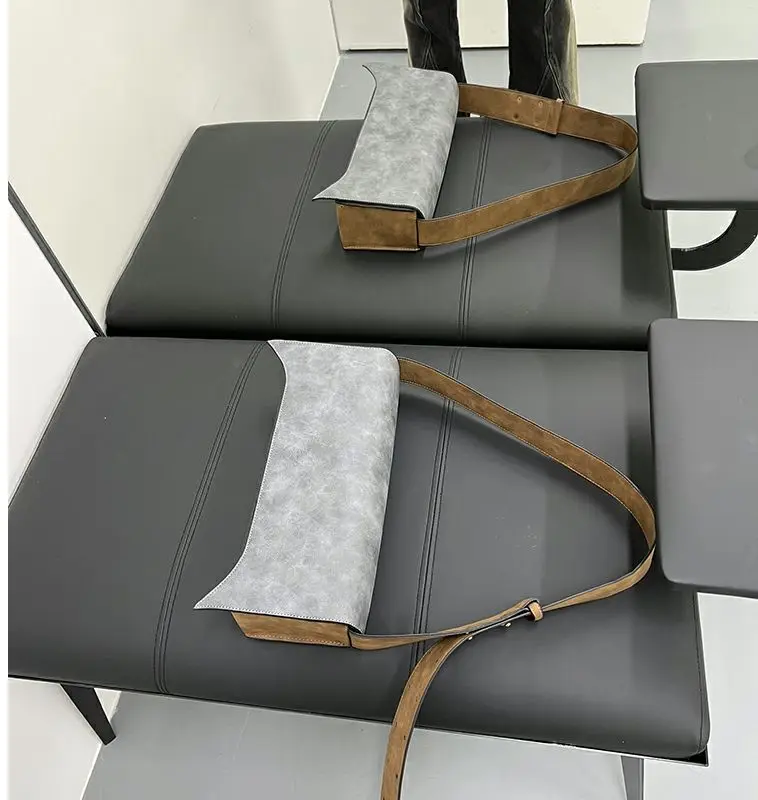 JIAERDI Vintage Grey Shoulder Bags Purse Women Retro Hot Girls Patchwork Casual Handbag Ladies Fashion Elegant Y2k Bag Bolsos