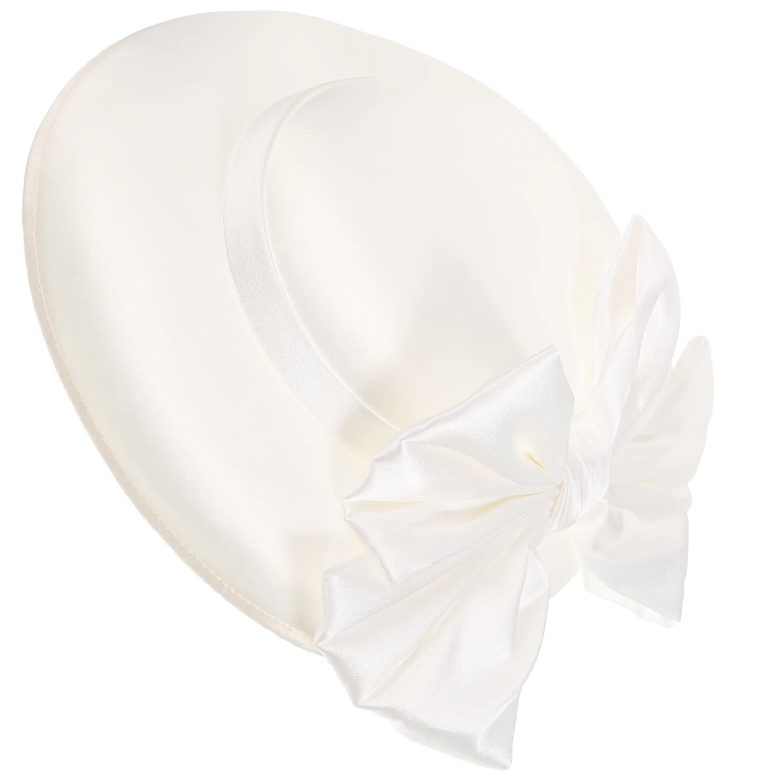 

Lady Bowler Hat Bridal Women Party Dress Fascinator Halloween Hat (White)