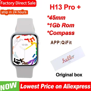 NEW H13 PRO+ 1GB ROM Smart Watch Men Compass 45mm 1.95'' NFC 173 Sport Mode Heart Rate Sport Smartwatch Women