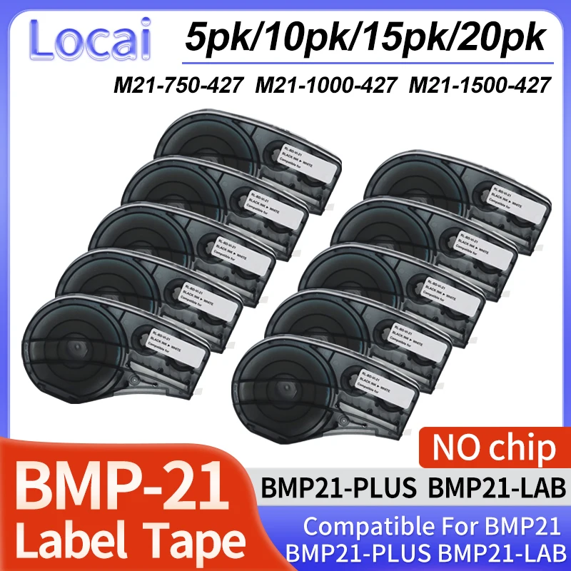 

5~20PK M21-750-427 M21-1000-427 M21-1250-427 M21-1500-427 Label Cartridge Compatible for BMP21 BMP21-PLUS BMP21-LAB Label tape
