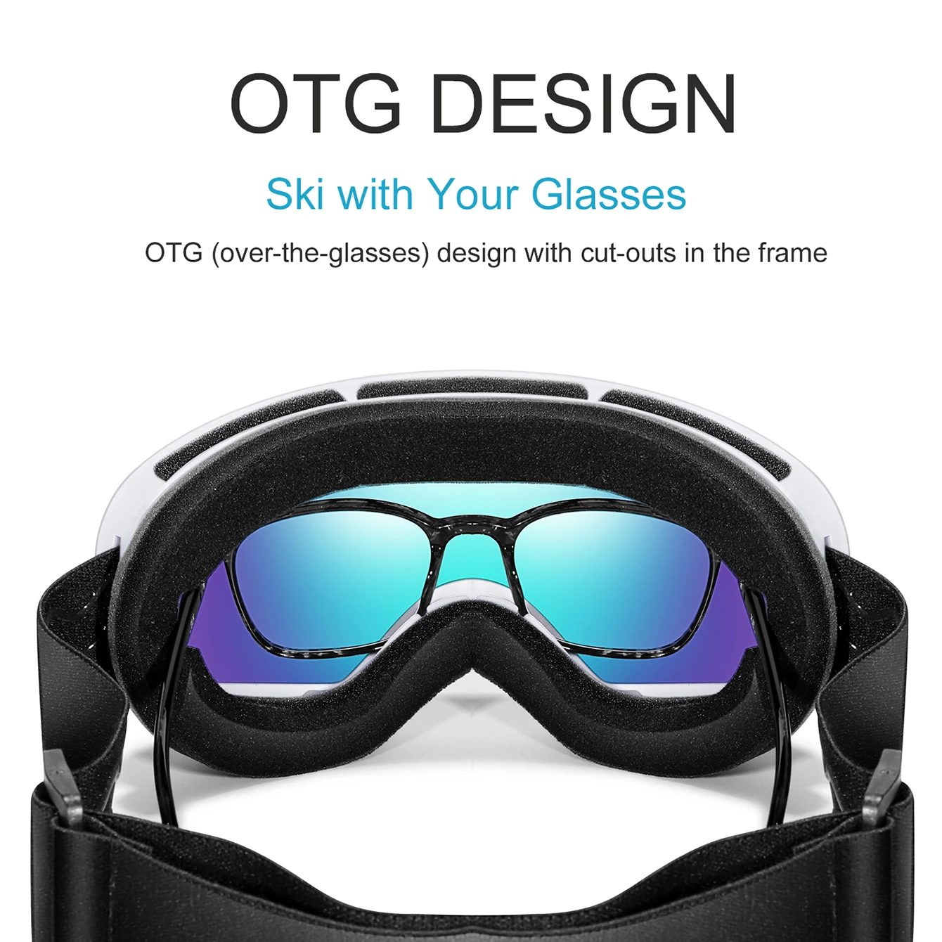 Ourdoor Sports Teen Men Women Ski Goggles Anti-fog UV400 Eyewear Christmas and New Year Gift Free Black Lens and Optical Frame