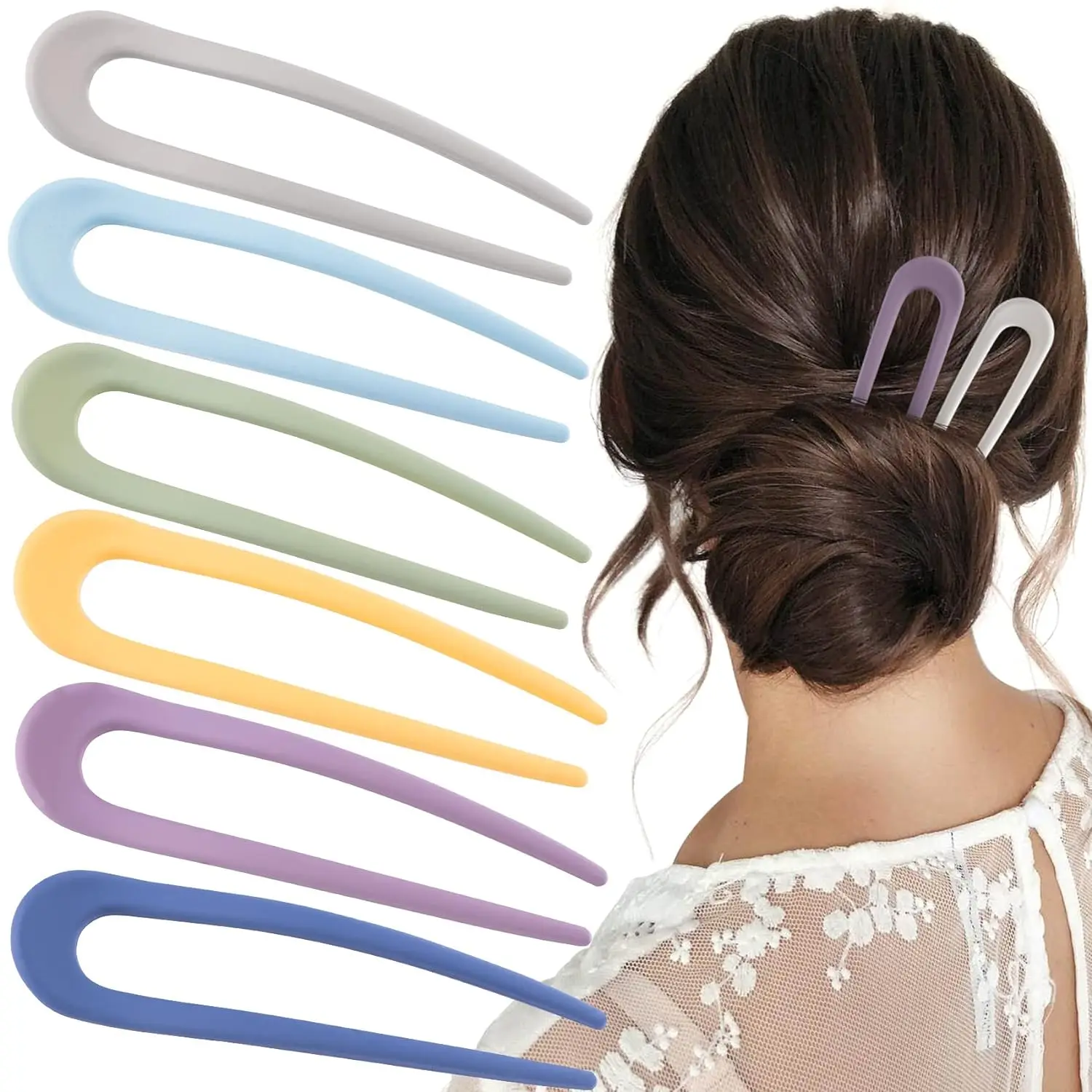 Fashion Candy Color Hair Sticks for Women Large U Shape Hair Pin Girls  Elegant Hairpins Hair Bun Maker Headwear Accessories - AliExpress