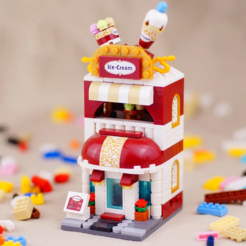 322 pcs LOZ MINI Blocks DIY Building Kids Toys Puzzle Food Store Ice-cream 1626 