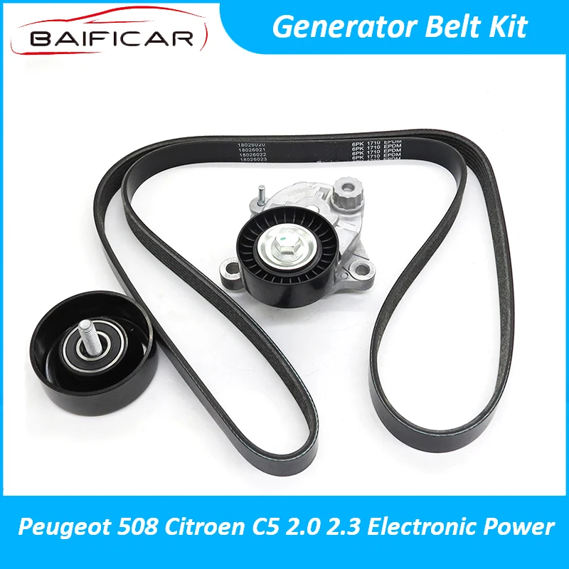 Baificar Brand New Generator Belt Kit Tensioner Pulley Idler Set For