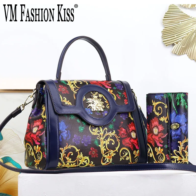 

VM FASHION KISS 2023 новый кошелек с принтом сумки в комплекте роскошные дизайнерские женские сумки-мессенджеры кожаные сумки кошелек для денег