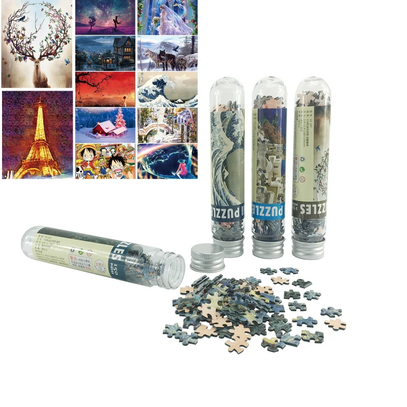 150 Pieces Tube Mini Paper Puzzles Game Toys for Children Adults Toy Games Jigsaw 2