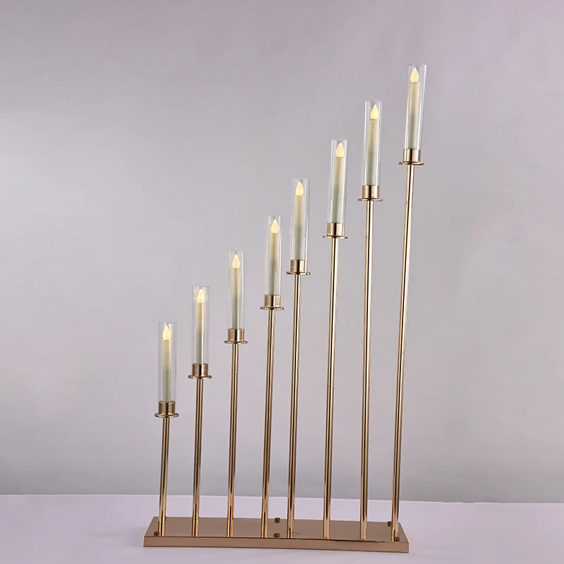 

8 Heads Candelabra Metal Candle Holders Acrylic Wedding Table Centerpieces Candle Holder Candelabrum For Party Home Decor