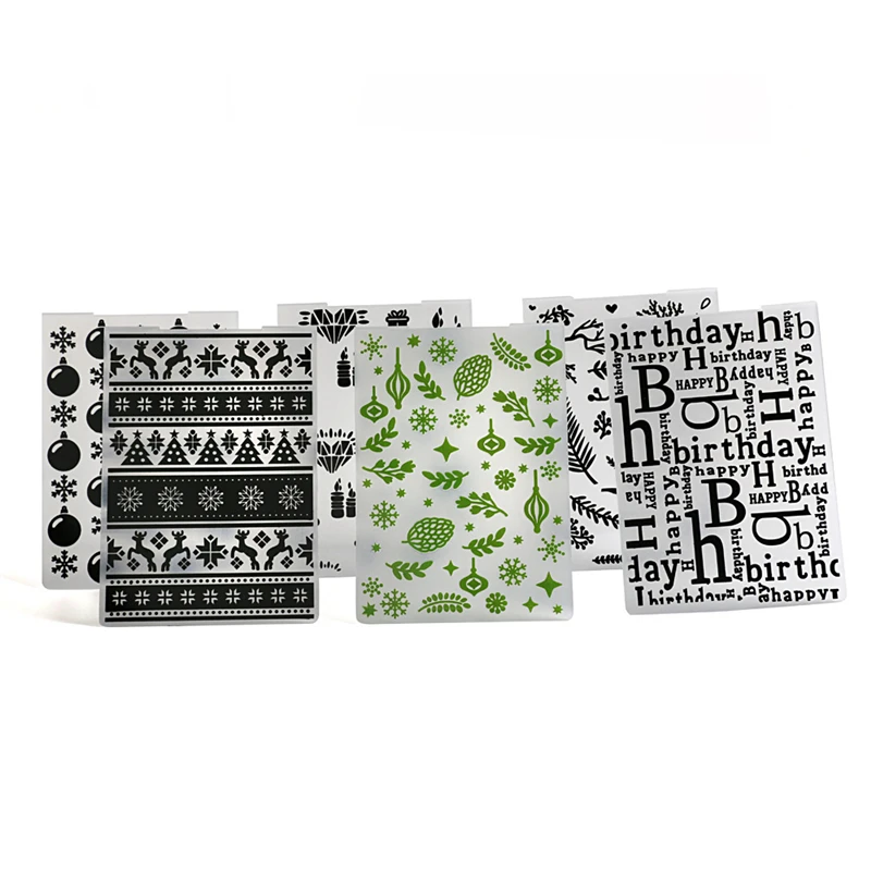 10.5x14.5cm 3D Embossing Folder Transparent Embossing Plastic Plates Design For INS DIY Paper Cutting Dies Scrapbooking