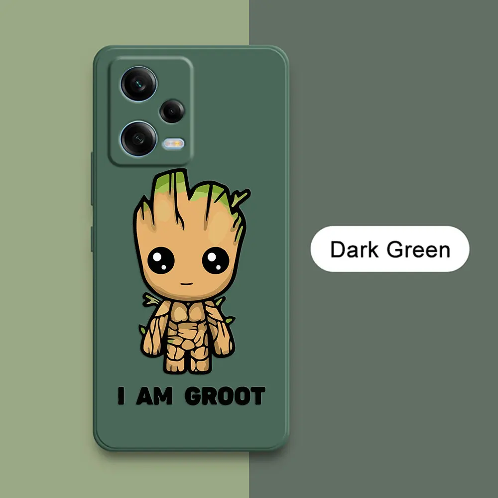 Fundas For Xiaomi Redmi Note 13 Pro Plus 12 12S 11 11S 10 10S 9 9S 8 7 Pro Phone Case Liquid Silicone Cover Groot Avengers Cute