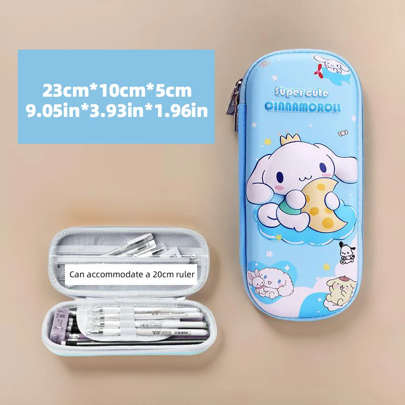 مقلمة Cinnamoroll & Kuromi، مادة PU متينة، صندوق ق...