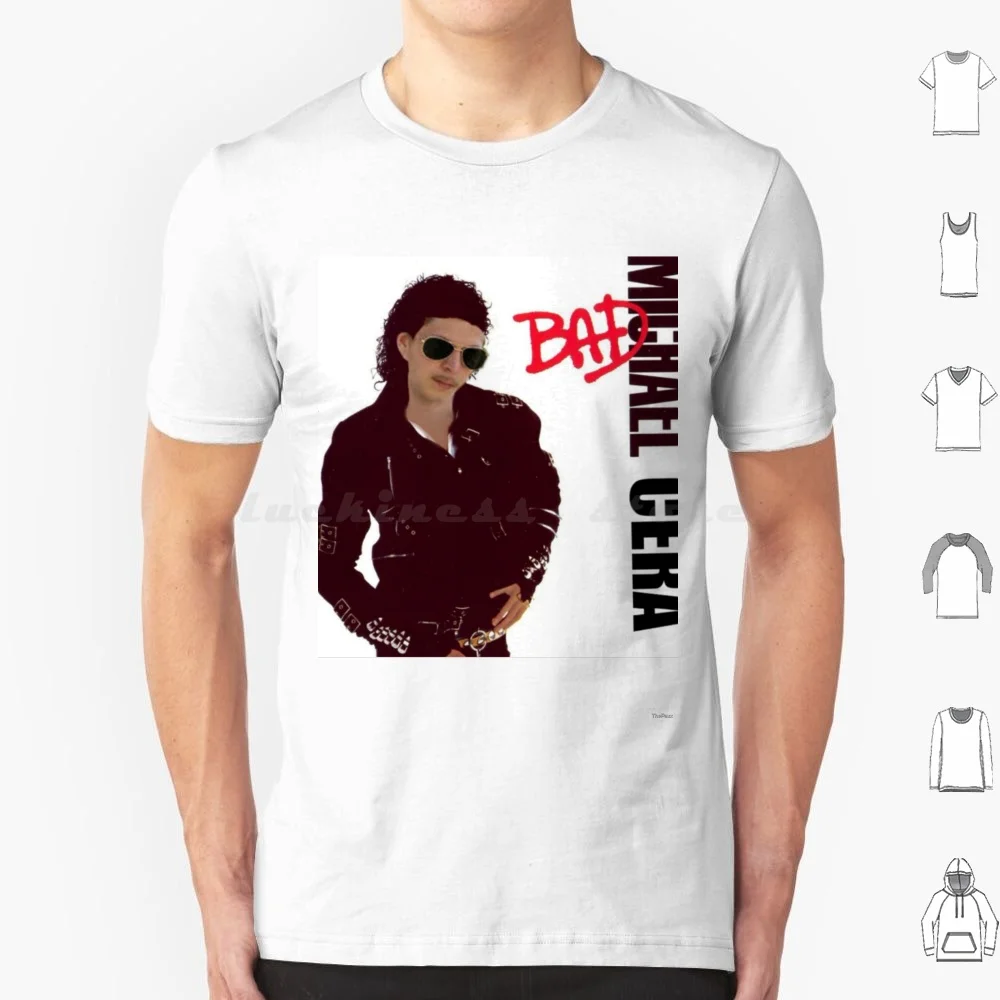 Michael Cera As Michael Jackson T Shirt Big Size 100% Cotone Mj Jackson Michael Michael Jackson Bad Pop Album Album Art King Of