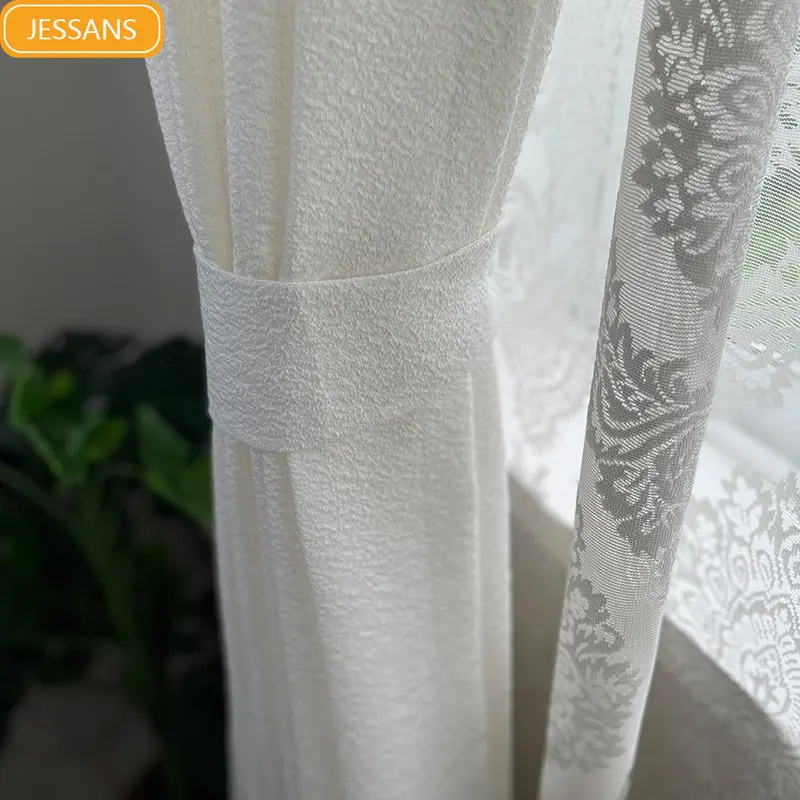 

Занавески на окна с пузырьками в виде облака, однотонные светонепроницаемые и непрозрачные белые шторы для гостиной, столовой, спальни