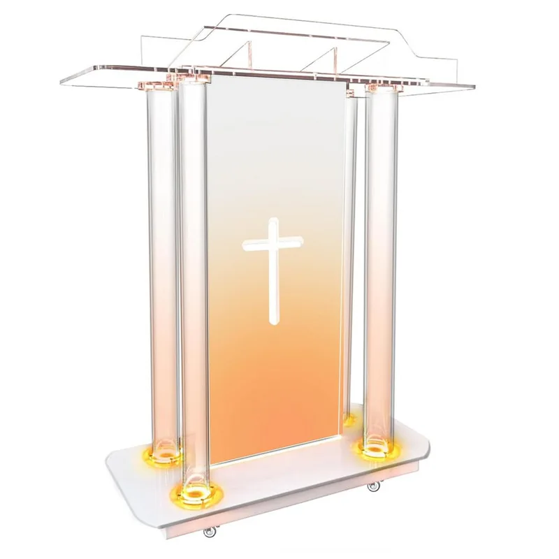Ultra Clear Acrylic Pulpit Podium Stand Modern Portable Pulpits for Churches Pastors Modern School Classroom Lecterns Music