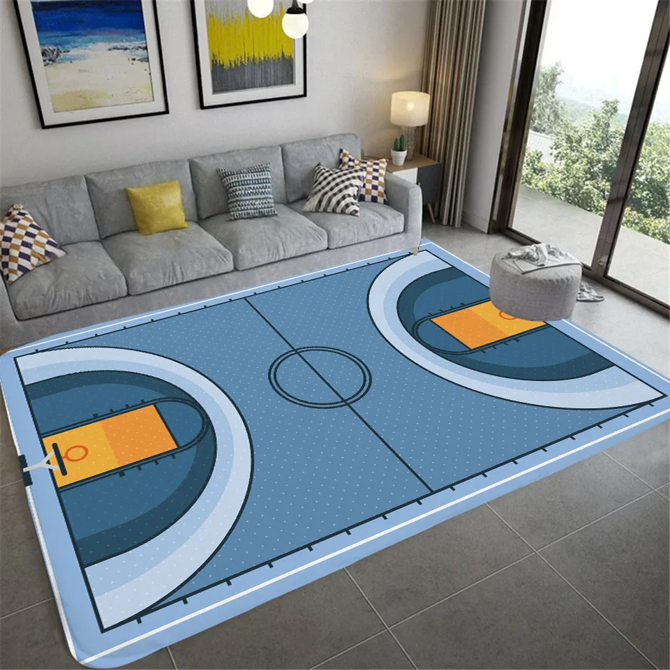 3D Basketball Court Printed Carpet Bedroom Bedside Living Room Sofa Table Area Rug Soft Large Size Floor Mat Doormat Home Decor 5