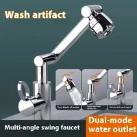 ก๊อกน้ำอัจฉริยะ อ่างล้างหน้าห้องน้ำ ห้องครัว 1080 ° อุปกรณ์เสริมก๊อกน้ำอ่างล้างหน้าแบบหมุนได้อเนกประสงค์กันน้ำกระเซ็นบนเคาน์เตอร์ 3