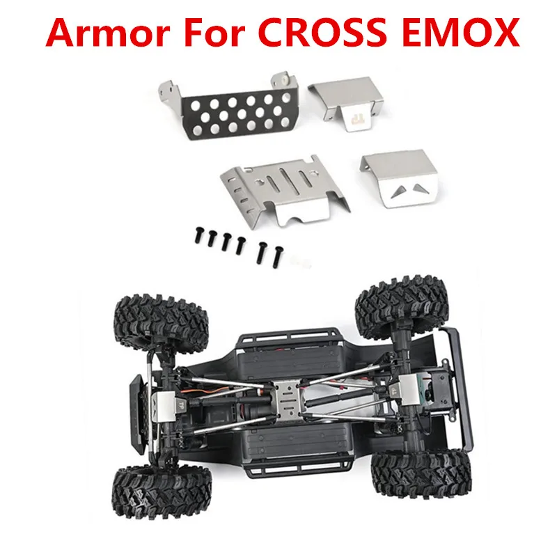 Stainless Steel Front Skid Plate Metal Chassis Armor For CROSS RC 1/8 EMOX RC Car Electric Remote Control Model Crawler Accessor