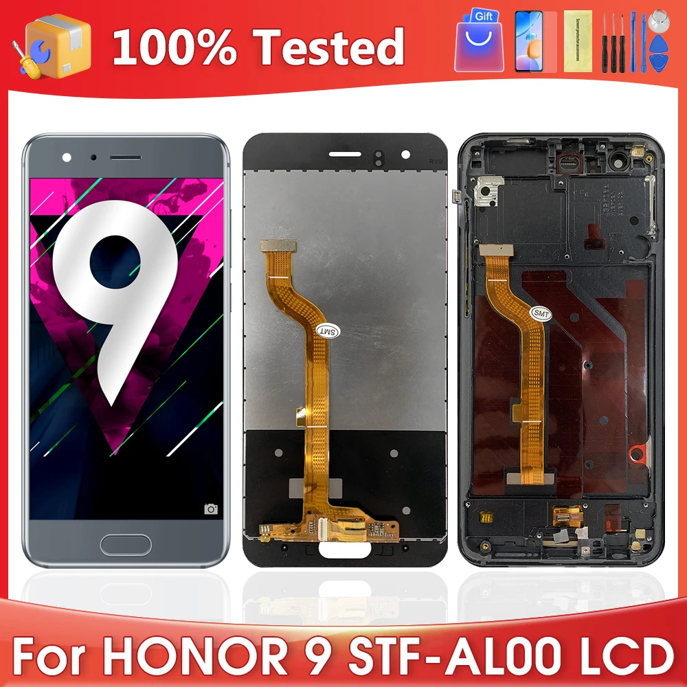 

5,15 ''для HUAWEI Honor 9 для оригинального Honor9 STF-AL00 AL10 TL10 L09 ЖК-дисплей сенсорный экран дигитайзер в сборе Замена