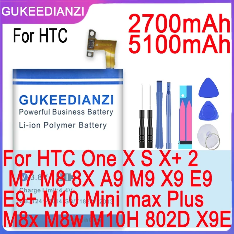 Gukeedianzi Batteria Di Alta Qualità Per Htc One X S X + 2 M7 M8 8X A9 M9 X9 E9 E9 + M10 Mini Max Plus/M8X M8W M10H 802D X9E Batterie