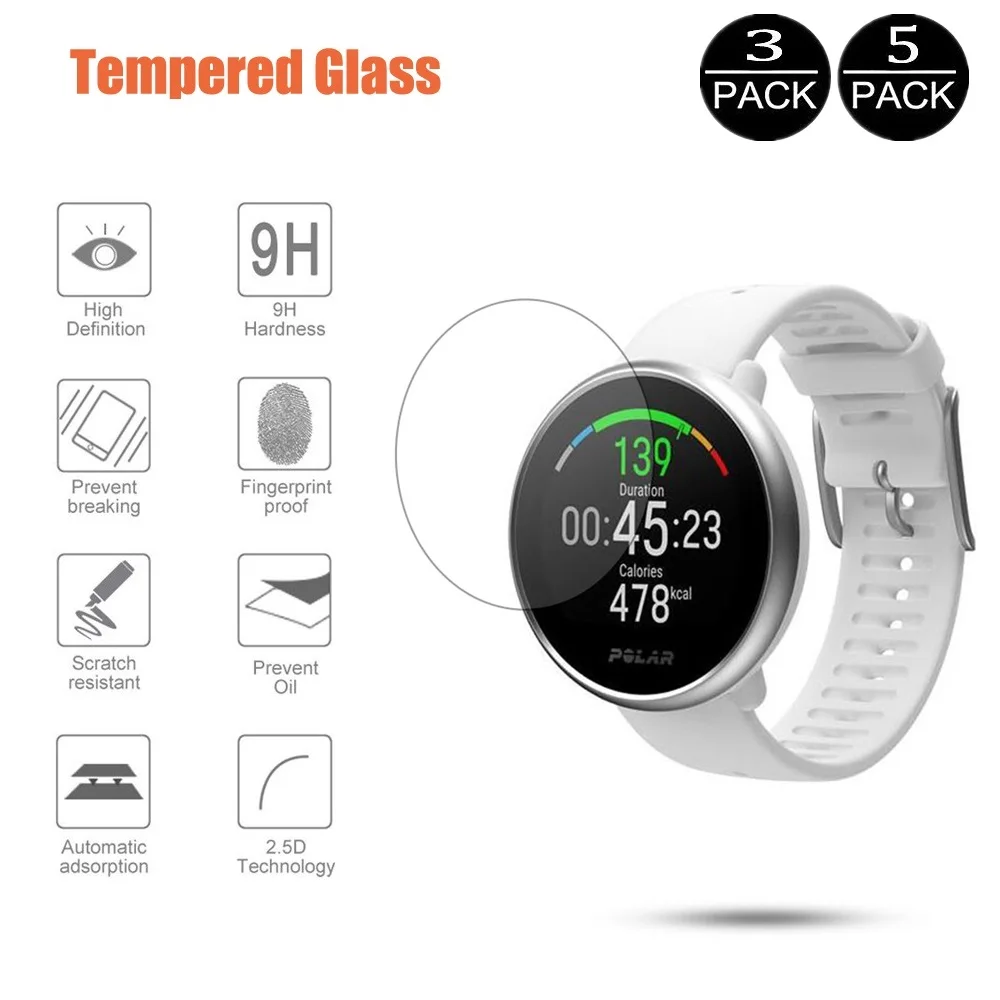 

Tempered Glass Film For Polar Ignite 2 Grit X Pro Smart Watch Anti-Scratch Ultra Clarity Screen Protective Film For Vantage M V