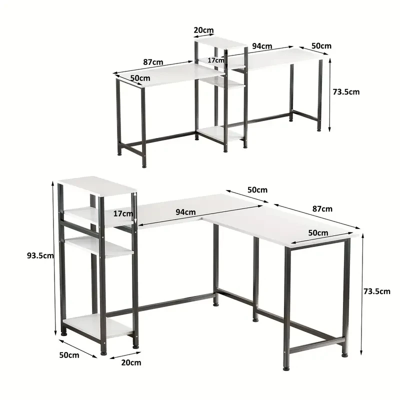 مكتب زاوية L ركن كمبيوتر إمكانية تغيير تصميم الطاو...