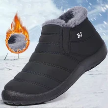 

Plus Size Men Boots Winter Shoes Waterproof Lightweight Slip On Keep Warm Snow Boots 39-47 Footwear Dropshipping