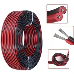 12V Red Black 2 - Pin Automotive Flat Cable for LED and Speaker Applications