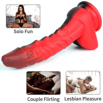 Realistic Dildo Silicone Dragon Dildo With Strong Suction Cup For Hand-free Play Vaginal And Anal Stimulation Sex Toy For Wopmen 5