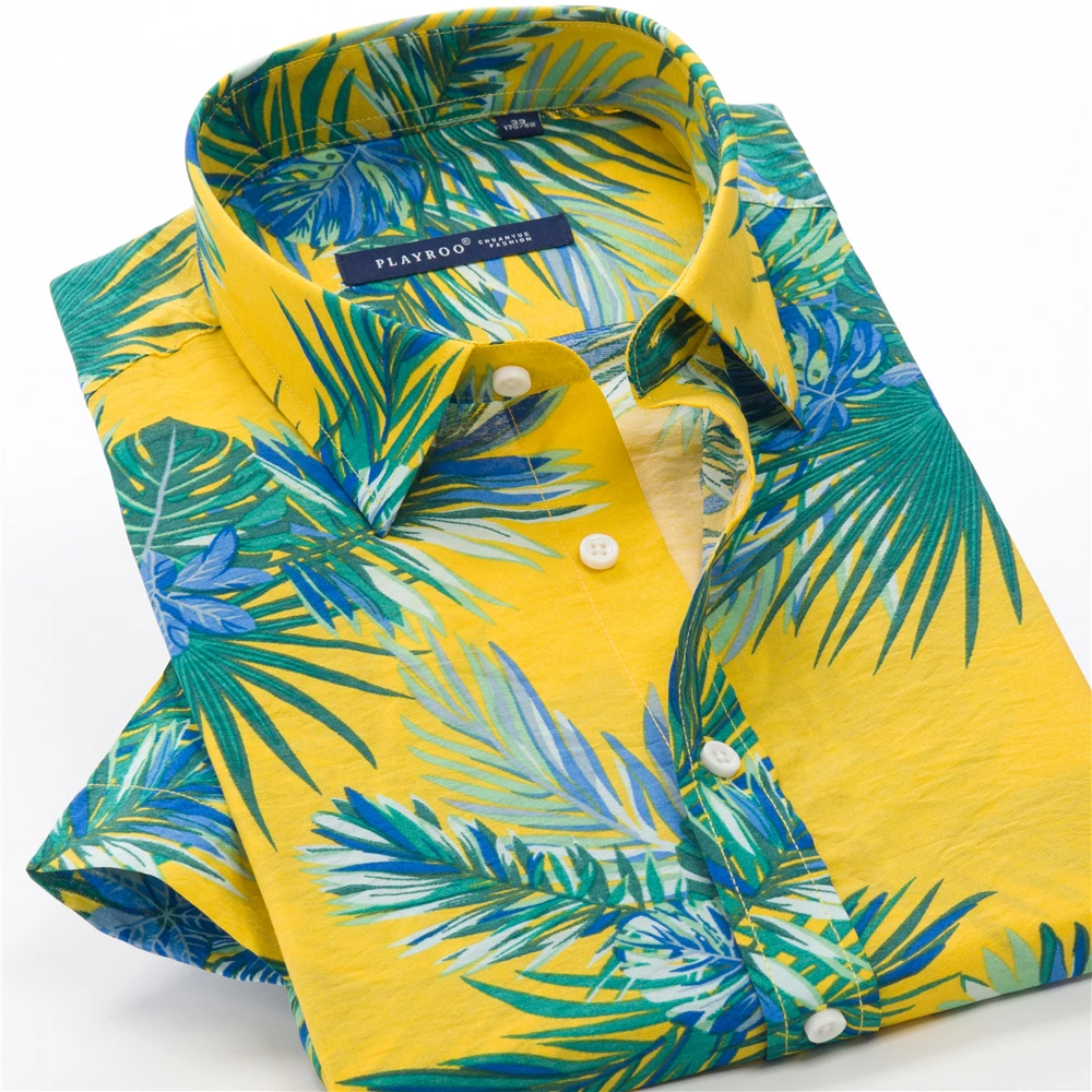 Summer Ultra-thin Mens Short-sleeved Floral Shirt Plus Size 7XL 8XL 9XL 10XL Beach Seaside Print Loose Casual Hawaiian Oversized 5