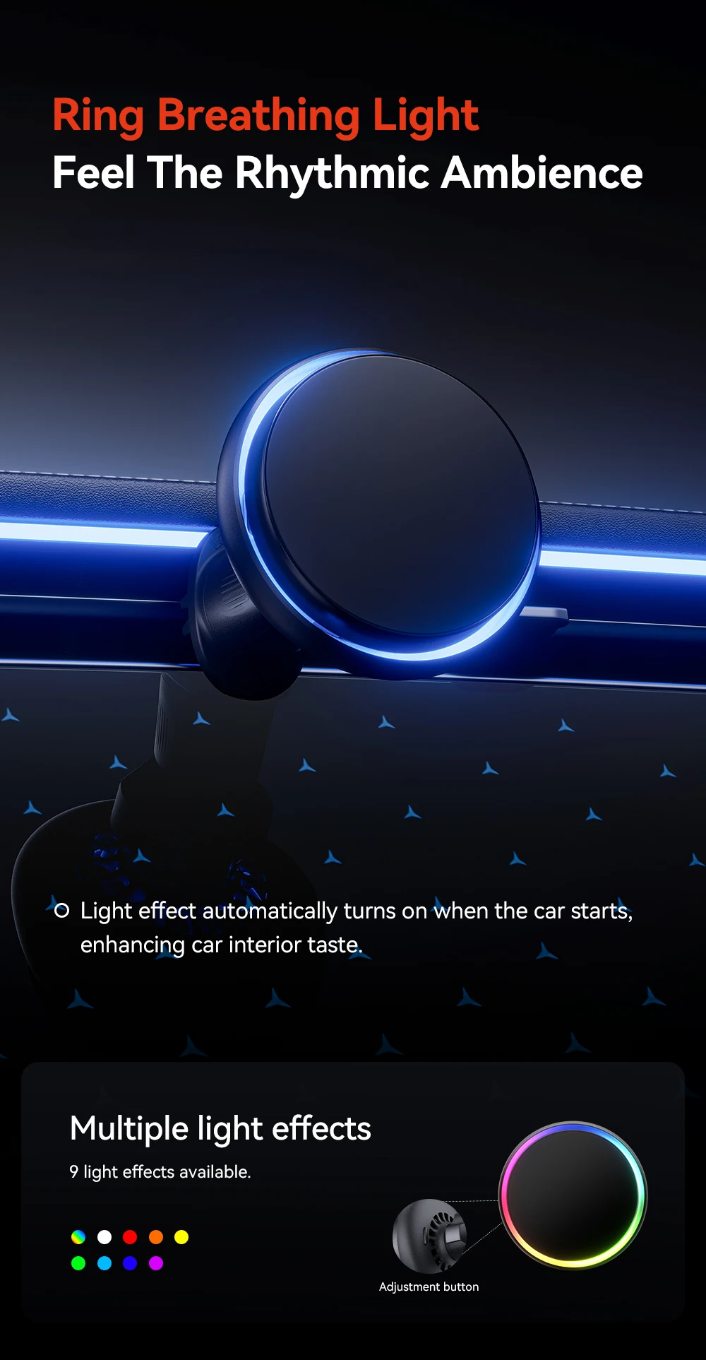 Magnetic Wireless Charger Car Phone Holder 15W Fast Charging Wireless Car Charge