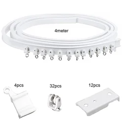 4M Ceiling Mounted Curtain Track Rail Straight Slide Plastic Bendable Home Window Decor Accessories Dropshipping