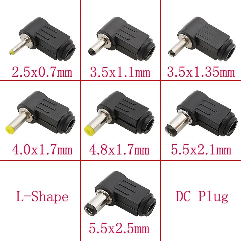 10 Pezzi Adattatore Di Alimentazione DC A 90°, Da Connettore Maschio 4.8x1.7mm A Femmina 5.5x2.1mm, Per Dispositivi CCTV