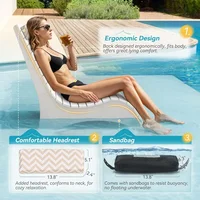 HDPS Pool Lounge Chairs Set of 2, Use in Pools Lounge Chairs up to 10-Inches of Water, Chaise Chairs with Headrest 4