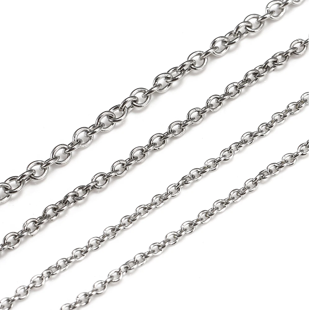 Kein Verblassen, 10 Meter, 2 Meter, Edelstahl, O-förmige Kette, Kreuzketten für Armband, Halskette, Schmuckherstellung, DIY-Großhandelszubehör – Detail 10