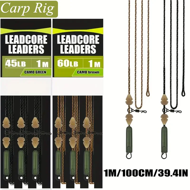 ชุดสายถักแกนตะกั่วแบบรวมพร้อมใช้งานสําหรับการตกปลาคาร์พพร้อมอุปกรณ์รอกหมุนแบบเปลี่ยนเร็ว Rigtrip 1