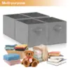 4 PCS Cube Storage Boxes 38*33*33cm Foldable Fabric with Handles Collapsible for Home Office Nursery Organiser - Clothes Basket 2