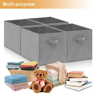 4 PCS Cube Storage Boxes 38*33*33cm Foldable Fabric with Handles Collapsible for Home Office Nursery Organiser - Clothes Basket 2