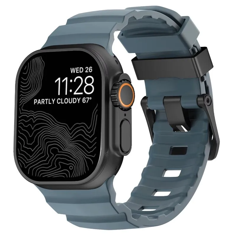 Luminous Sport Silicone & Titanium Metal Watch Band Bracelet