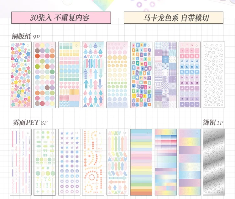 Journal GO 30 Stück bunte Punkte Aufkleber farbige Markierungen Aufkleber Papier für Tagebuch Scrapbooking Collage Karte Dekoration Zubehör – Detail 12