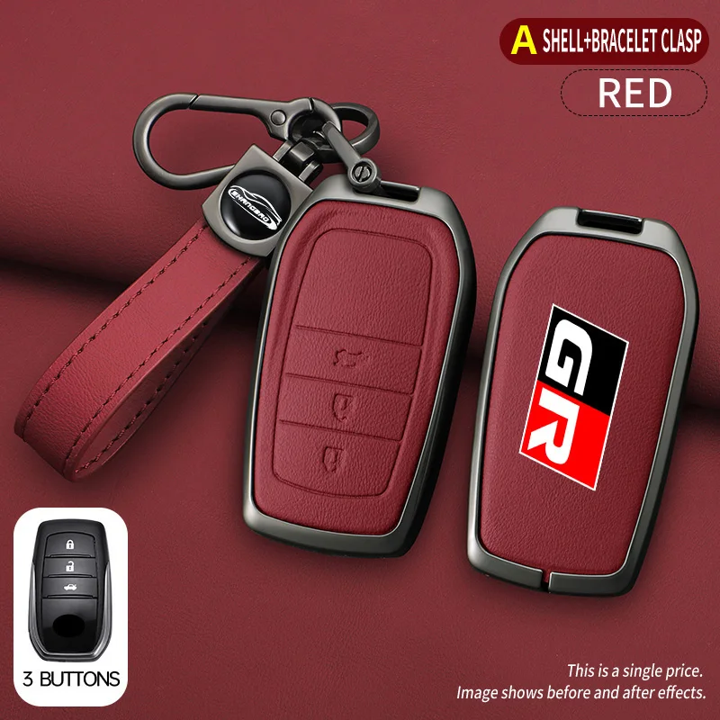 For Toyota GR Sport C-HR Gazoo RAV4 Racing Mirai Avensis Zinc Alloy Car Key Case Cover Protector Keychain Styling Accessories key case cover key case car key shell