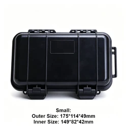 Durable Waterproof Shockproof Outdoor Storage Box - Fall - Resistant Airtight Survival Case (S Black)