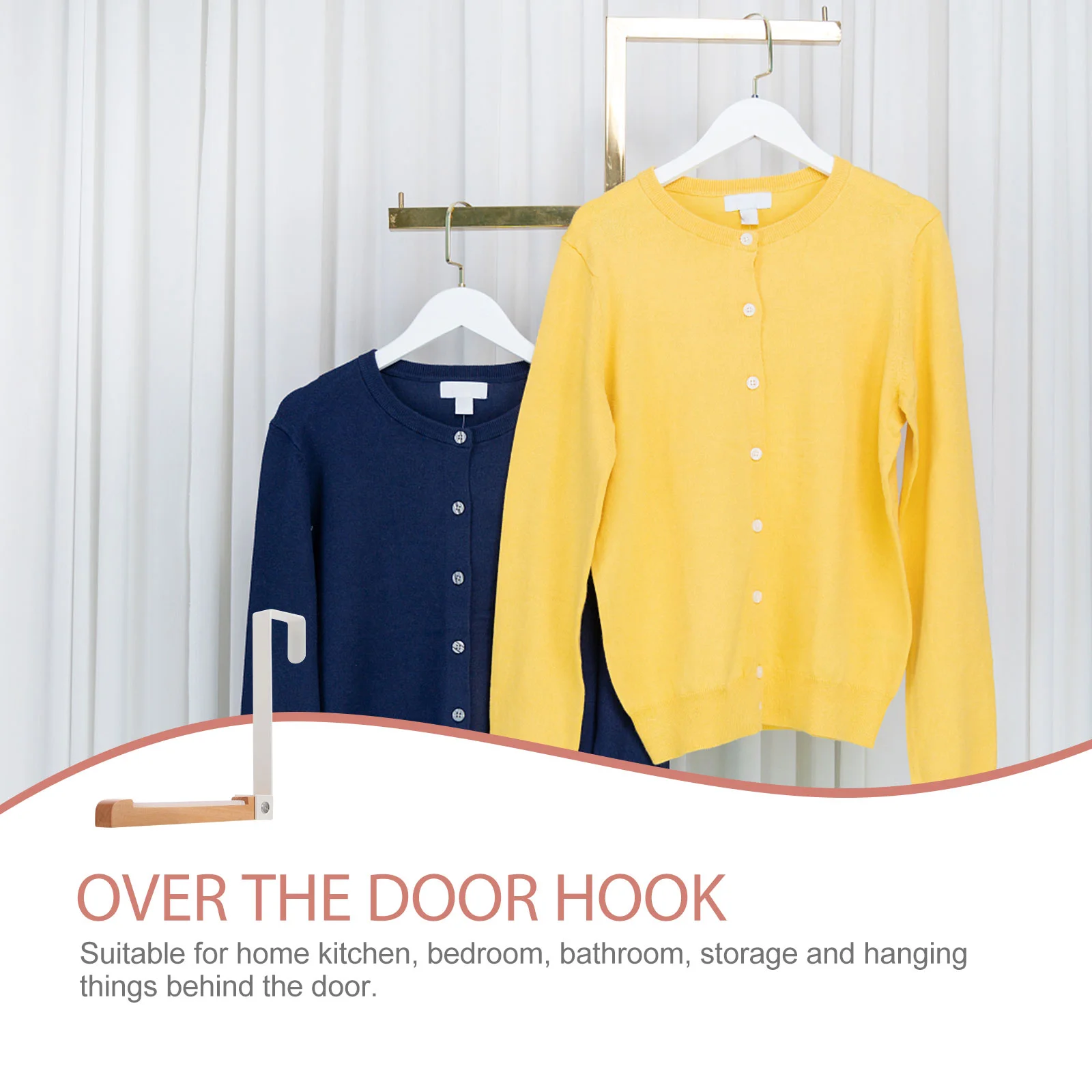 Door Hook behind Hanger Multifunction over Coat Iron Back The Multi-function Clothes