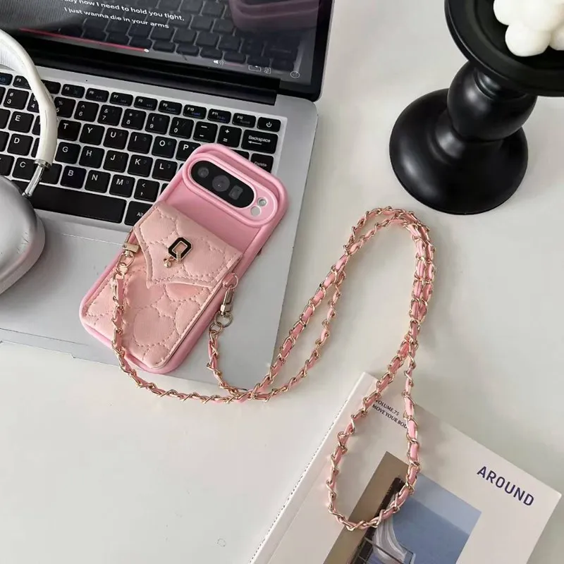 Elegant Strap Chain Wallet Phone Case with Soft Cover