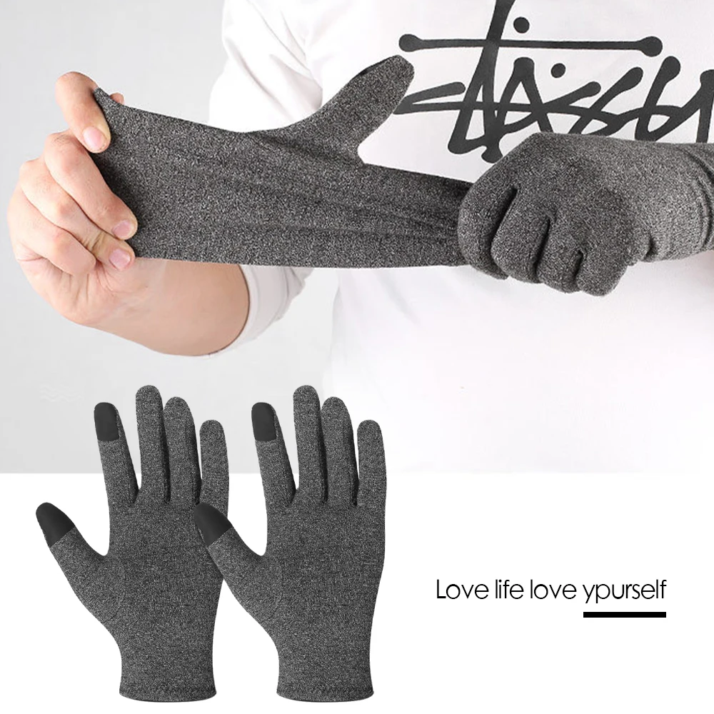 Arthritis Compression Gloves Touch Screen Full Finger Therapy Gloves Wrist Support Carpal Tunnel Pain Relief Brace Sports Gloves 5