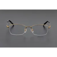 Высококачественная оправа для очков в полуоправе из чистого титана Мужская индивидуальная противотуманная пленка для близорукости и дальнозоркости — изображение 6