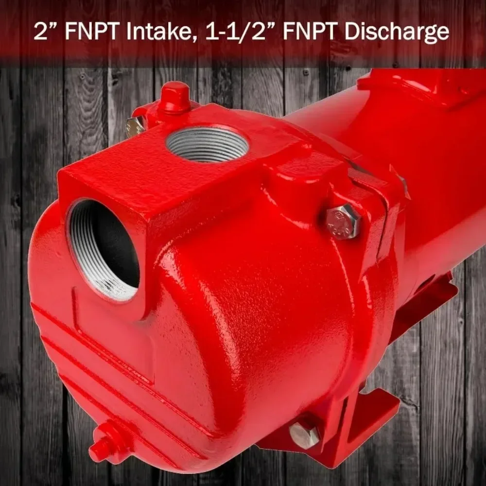 RL-SPRK150 115/230 Volt 1.5 HP 71 GPM Cast Iron Sprinkler/Irrigation Pump Thermoplastic Impeller Red 97101501