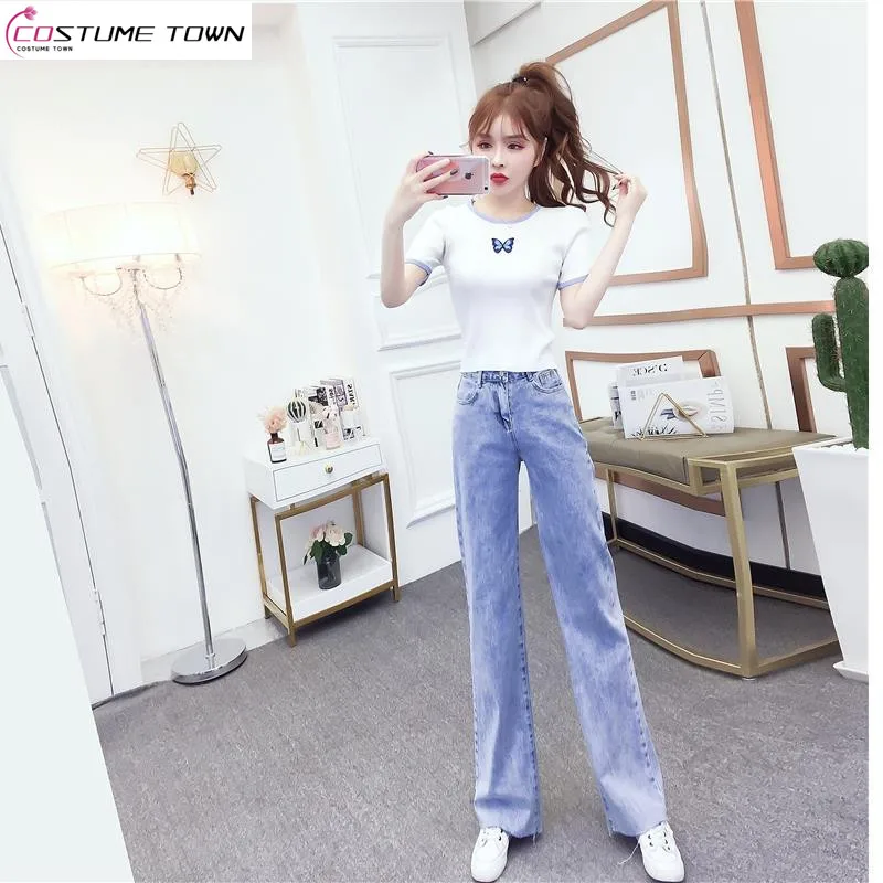 Jeans Set 2023 Spring/Summer New Women's Fashion Style Matching Loose and Slim Temperament Reducing Age Fashion Two Piece Set