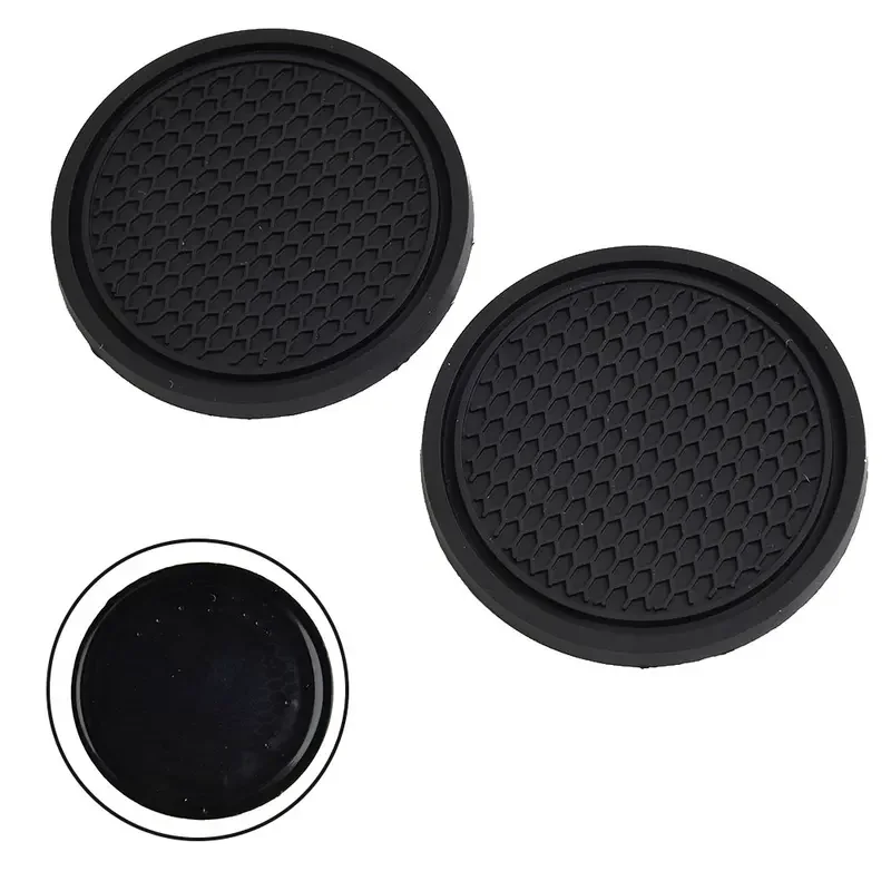 Cup Holder Coasters 2pcs Black Car Auto Cup Holder Anti Slip Insert Coasters Pads Interior Accessories Universal Fits Perfectly For Most Cups