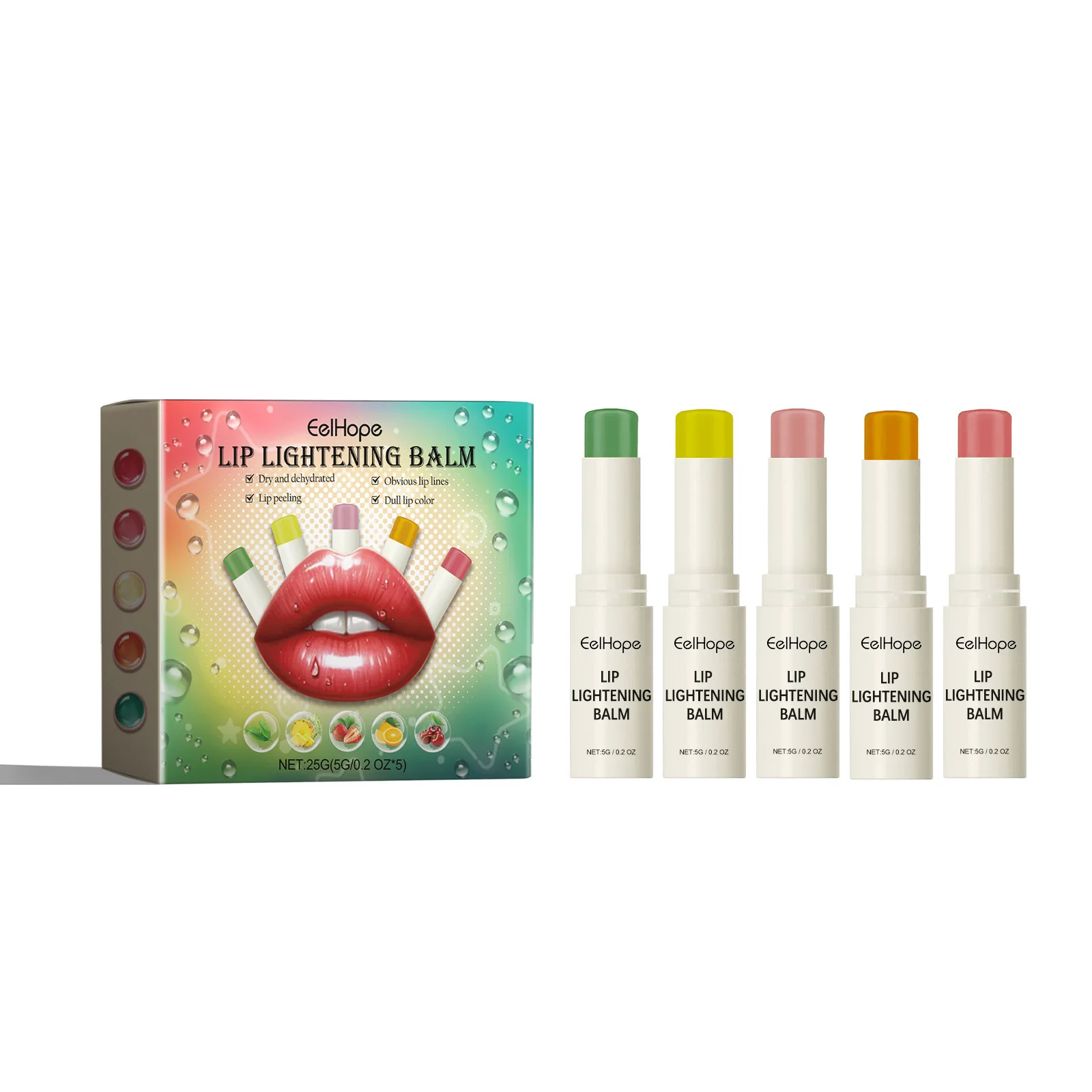 5pcs Lip Balm Deep Moisturizing Non-sticky Smoothing Long-last Lip Lines Refreshing Nourishing Daily Makeup Cosmetics Lip Care 2