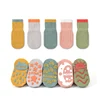 5pairs Casual Cute Knit Floor Socks, Soft Comfortable Breathable Cotton Socks For Toddler Walking Baby Boys And Girls 2