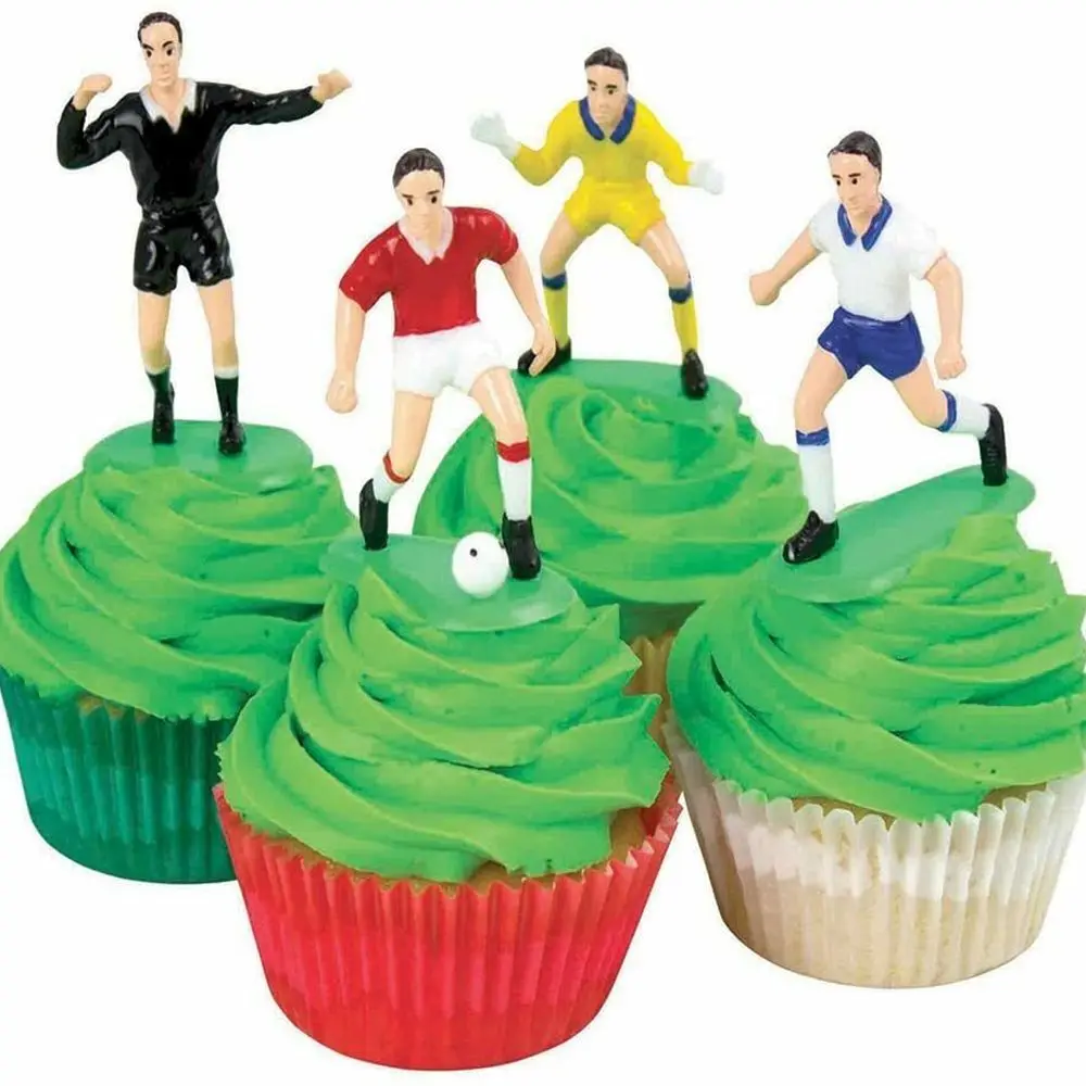Cake Toppers Home 9 Soccer Players Cake Decorations Cake Toppers Set of 9 Soccer Toppers for Birthday Cupcakes Football